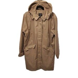 Jack Murphy Womens Waterproof Jacket Size 14 Khaki Rain Coat MSRP $198
